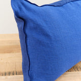 Maison De Vacances Home Pillows 16" X 24" Crumpled Washed Linen Vice Versa Cushion in Cobalt Cobalt/Indigo / 16" X 24"