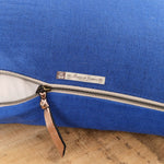 Maison De Vacances Home Pillows 16" X 24" Crumpled Washed Linen Vice Versa Cushion in Cobalt Cobalt/Indigo / 16" X 24"