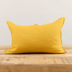 Maison De Vacances Home Pillows 16" X 24" Crumpled Washed Linen Vice Versa Cushion in Ocre Ocre/Givre / 16" X 24"