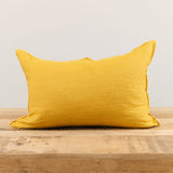 Maison De Vacances Home Pillows 16" X 24" Crumpled Washed Linen Vice Versa Cushion in Ocre Ocre/Givre / 16" X 24"