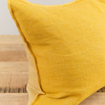 Maison De Vacances Home Pillows 16" X 24" Crumpled Washed Linen Vice Versa Cushion in Ocre Ocre/Givre / 16" X 24"