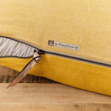 Maison De Vacances Home Pillows 16" X 24" Crumpled Washed Linen Vice Versa Cushion in Ocre Ocre/Givre / 16" X 24"