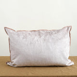 Front view of 16" X 24" Royal Velvet Vice Versa Cushion in Blush