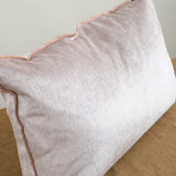 Side view of 16" X 24" Royal Velvet Vice Versa Cushion in Blush