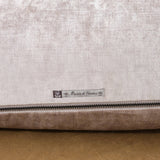 Zipper view of 16" X 24" Royal Velvet Vice Versa Cushion in Blush