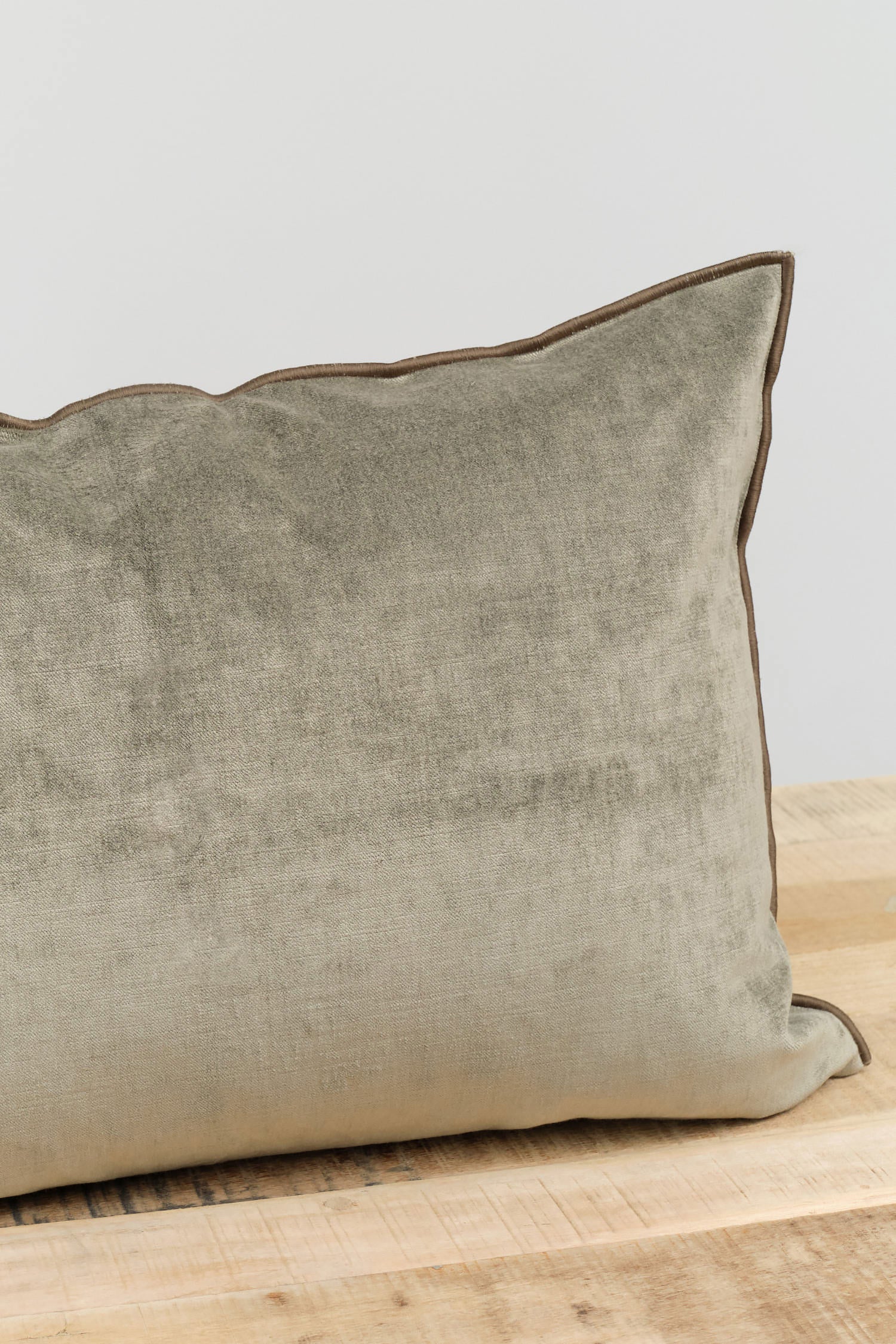 16" X 24" Royal Velvet Vice Versa Cushion in Kaki by Maison De Vacances