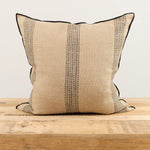 Maison De Vacances Home Pillows 26" X 26" Berbere Canvas Rustique Cushion Naturel/Noir / 26" X 26"