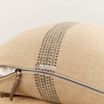 Maison De Vacances Home Pillows 26" X 26" Berbere Canvas Rustique Cushion Naturel/Noir / 26" X 26"
