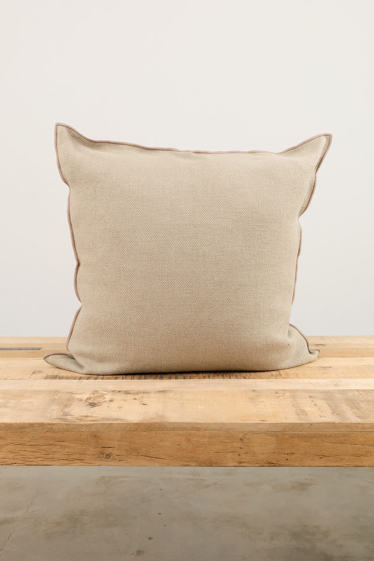 Maison De Vacances Home Pillows 26" X 26" Canvas Formentera Vice Versa Cushion in Ecorce Ecorce / 26" X 26"