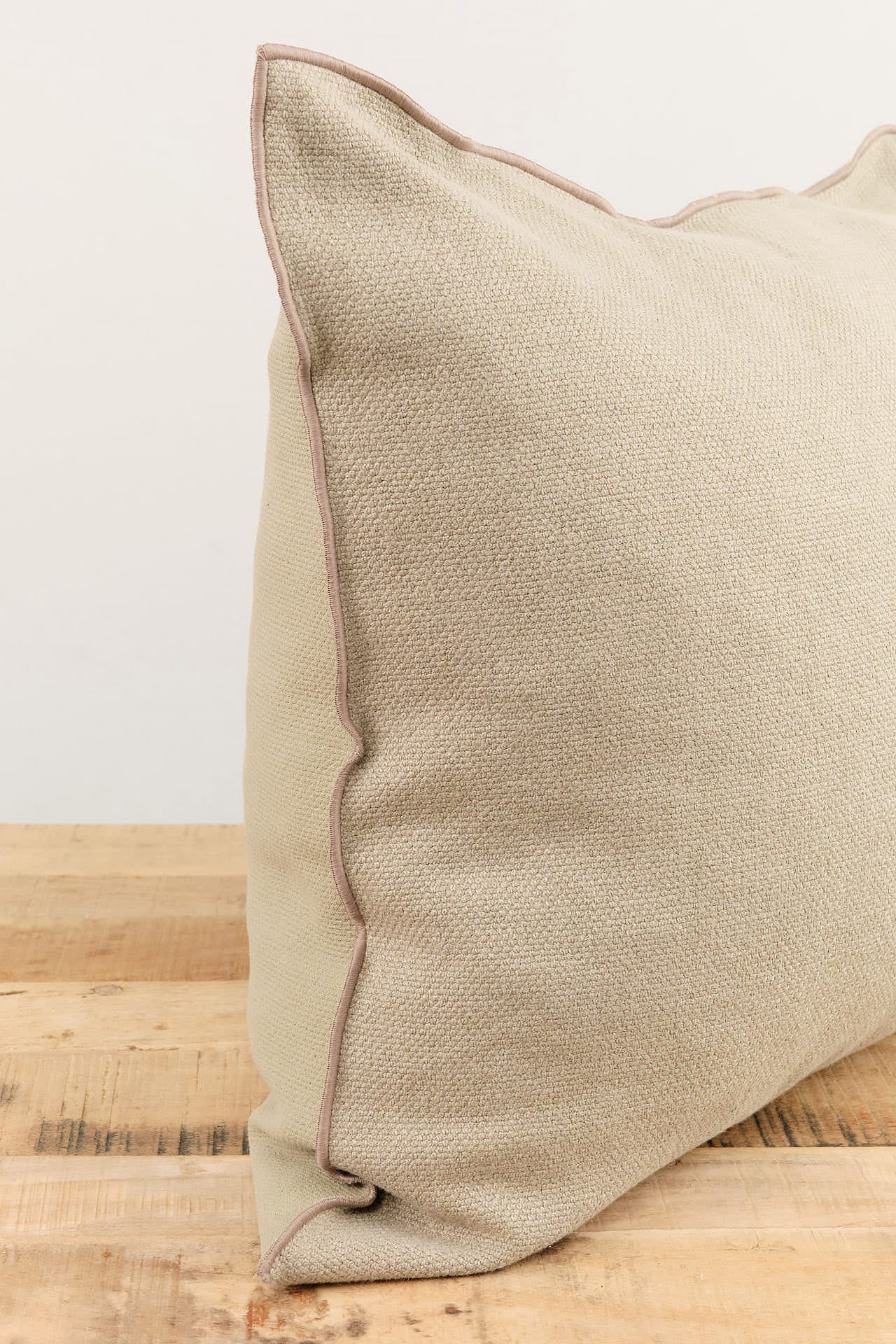 Maison De Vacances Home Pillows 26" X 26" Canvas Formentera Vice Versa Cushion in Ecorce Ecorce / 26" X 26"