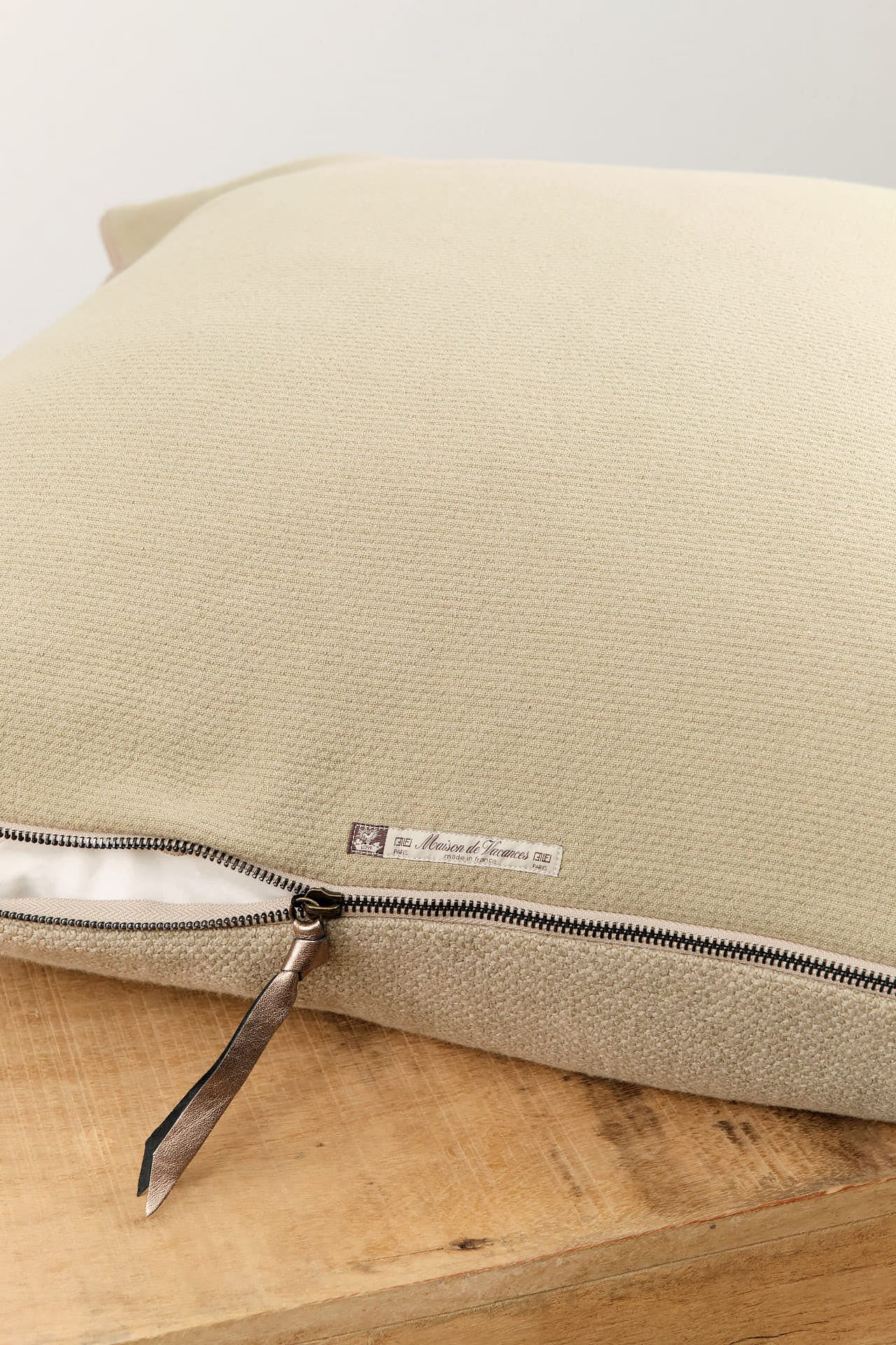 Maison De Vacances Home Pillows 26" X 26" Canvas Formentera Vice Versa Cushion in Ecorce Ecorce / 26" X 26"