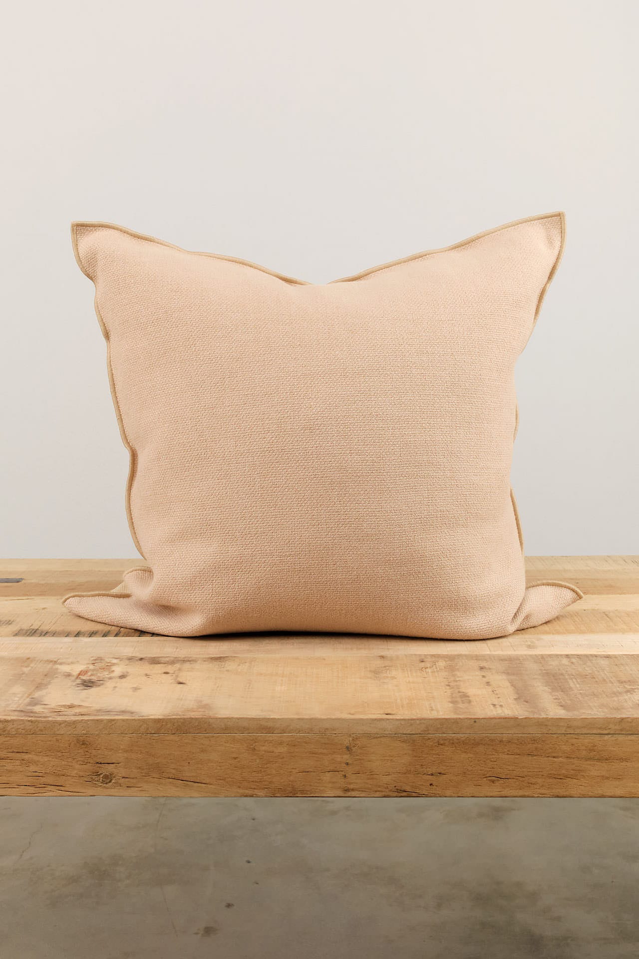 Maison De Vacances Home Pillows 26" X 26" Canvas Formentera Vice Versa Cushion in Nude Nude / 26" X 26"