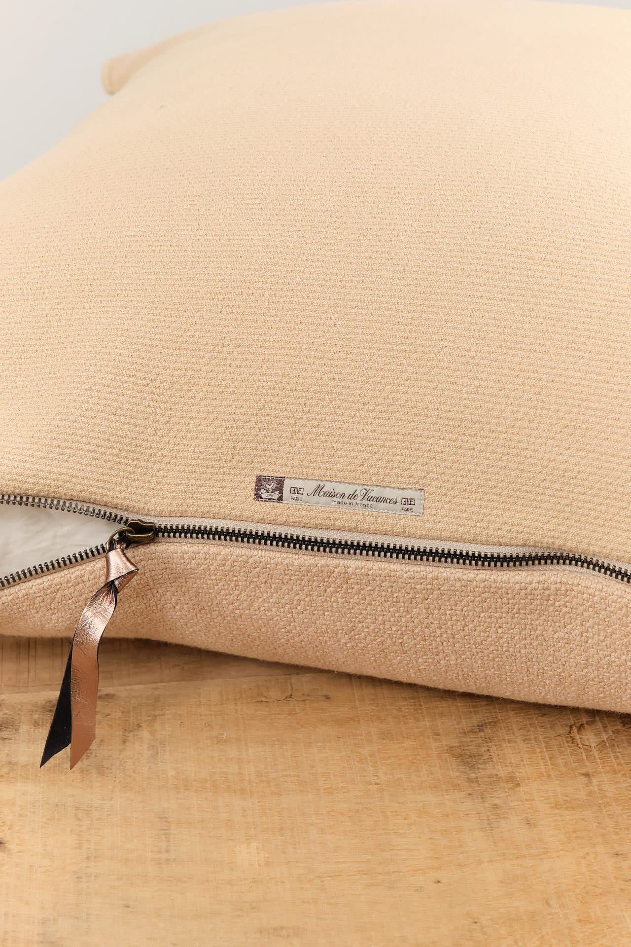 Maison De Vacances Home Pillows 26" X 26" Canvas Formentera Vice Versa Cushion in Nude Nude / 26" X 26"