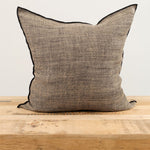 Maison De Vacances Home Pillows 26" X 26" Chinee Canvas Rustique Cushion Naturel/Noir / 26" X 26"