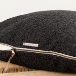 Maison De Vacances Home Pillows 26" X 26" Canvas Wooly Cushion in Charbon Charbon / 26" X 26"