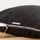 Maison De Vacances Home Pillows 26" X 26" Canvas Wooly Cushion in Charbon Charbon / 26" X 26"