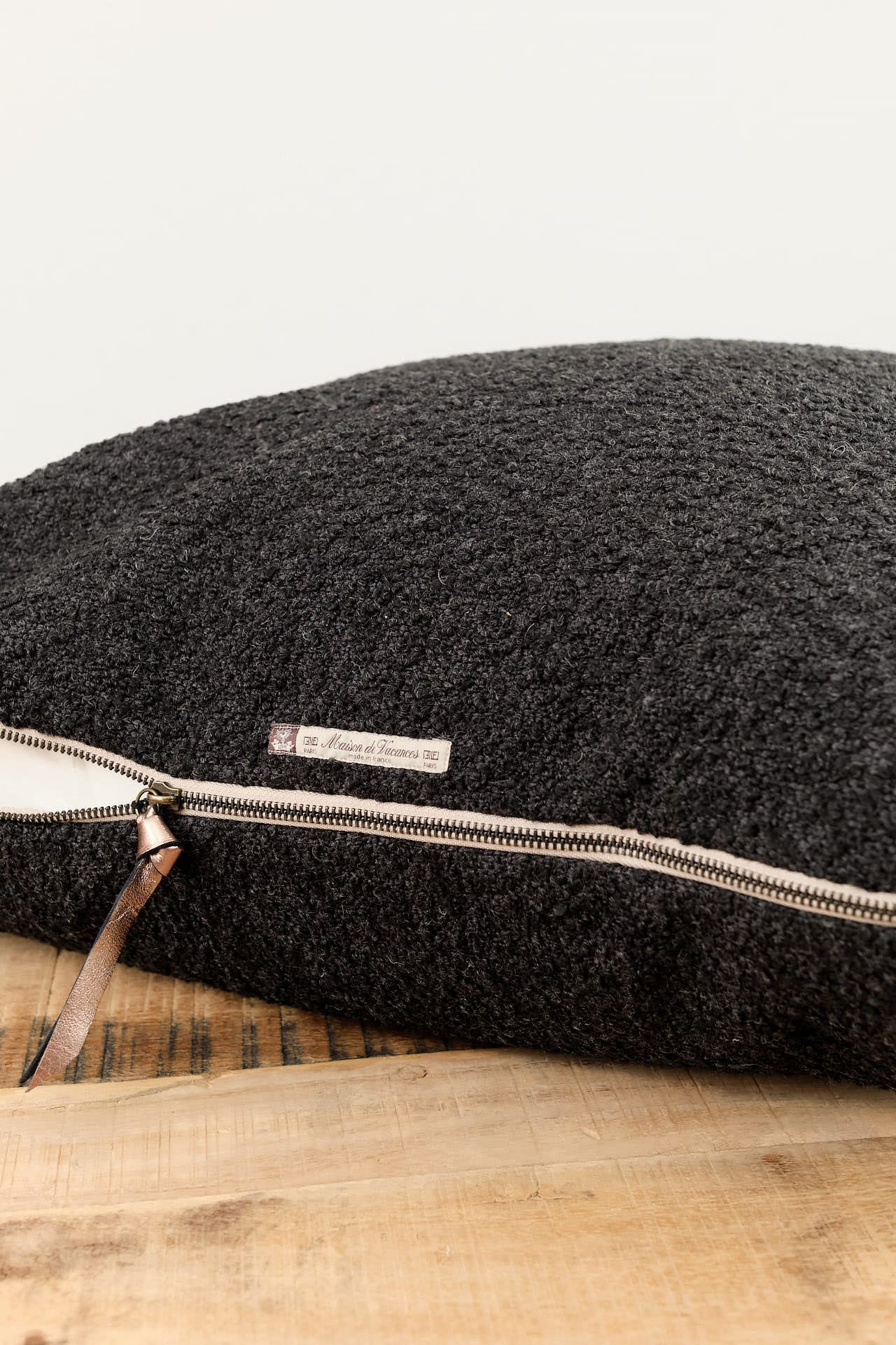 Maison De Vacances Home Pillows 26" X 26" Canvas Wooly Cushion in Charbon Charbon / 26" X 26"