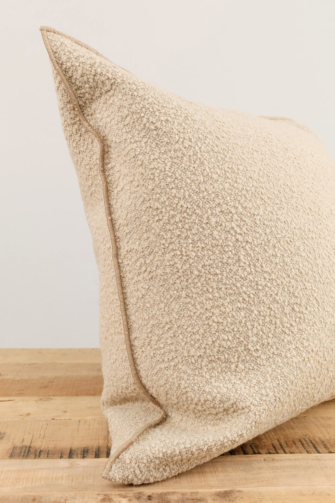 Maison De Vacances Home Pillows 26" X 26" Canvas Wooly Cushion in Naturel Naturel / 26" X 26"