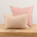 Maison De Vacances Home Pillows 26" X 26" Crumpled Washed Linen Vice Versa Cushion in Bois de Rose Bois de Rose/Givre / 26" X 26"