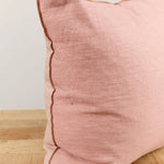 Maison De Vacances Home Pillows 26" X 26" Crumpled Washed Linen Vice Versa Cushion in Bois de Rose Bois de Rose/Givre / 26" X 26"