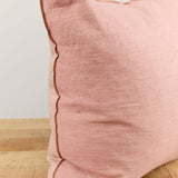 Maison De Vacances Home Pillows 26" X 26" Crumpled Washed Linen Vice Versa Cushion in Bois de Rose Bois de Rose/Givre / 26" X 26"
