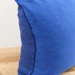Maison De Vacances Home Pillows 26" X 26" Crumpled Washed Linen Vice Versa Cushion in Cobalt Cobalt/Indigo / 26" X 26"
