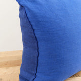 Maison De Vacances Home Pillows 26" X 26" Crumpled Washed Linen Vice Versa Cushion in Cobalt Cobalt/Indigo / 26" X 26"