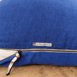 Maison De Vacances Home Pillows 26" X 26" Crumpled Washed Linen Vice Versa Cushion in Cobalt Cobalt/Indigo / 26" X 26"