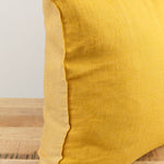 Maison De Vacances Home Pillows 26" X 26" Crumpled Washed Linen Vice Versa Cushion in Ocre Ocre/Givre / 26" X 26"
