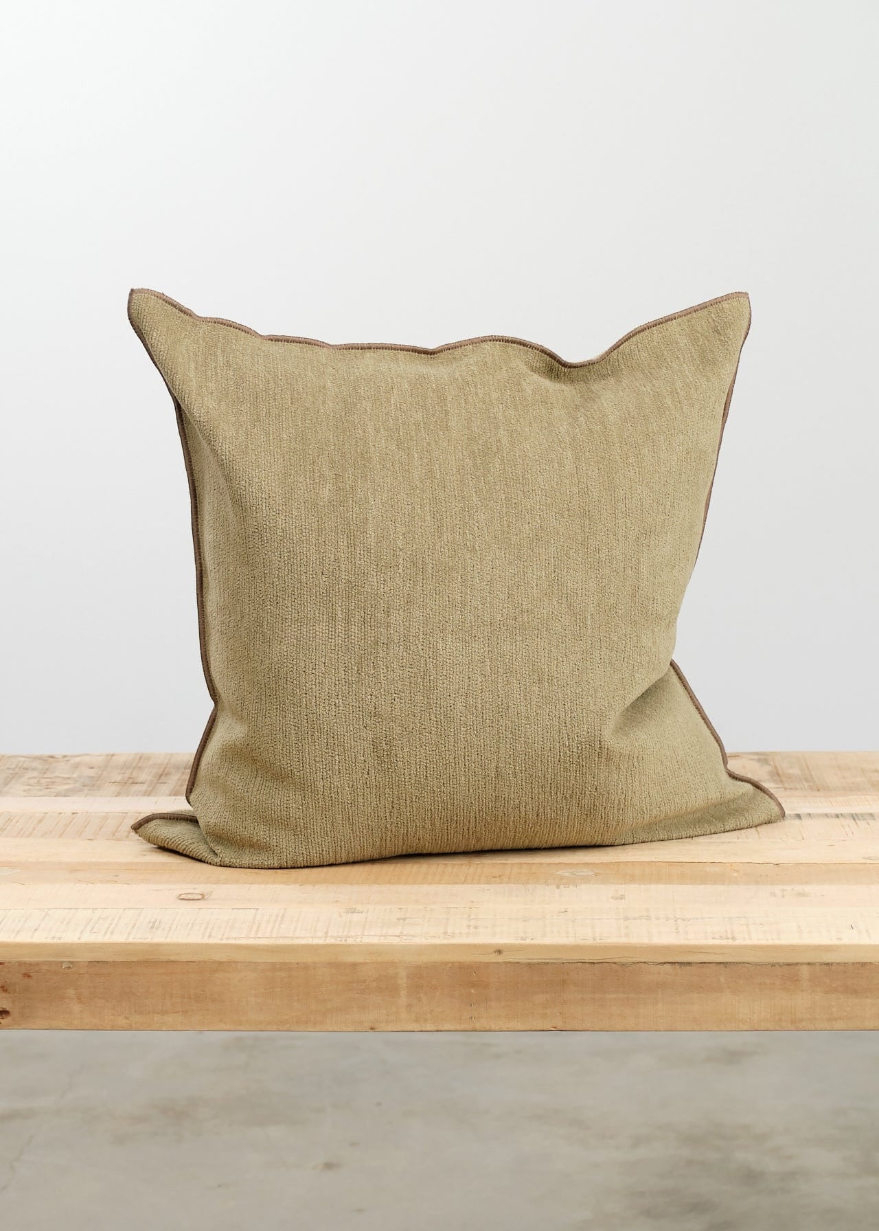 Maison De Vacances Home Pillows 26" X 26" Tufted Canvas Upcycled Cushion in Kaki Kaki / 26" X 26"