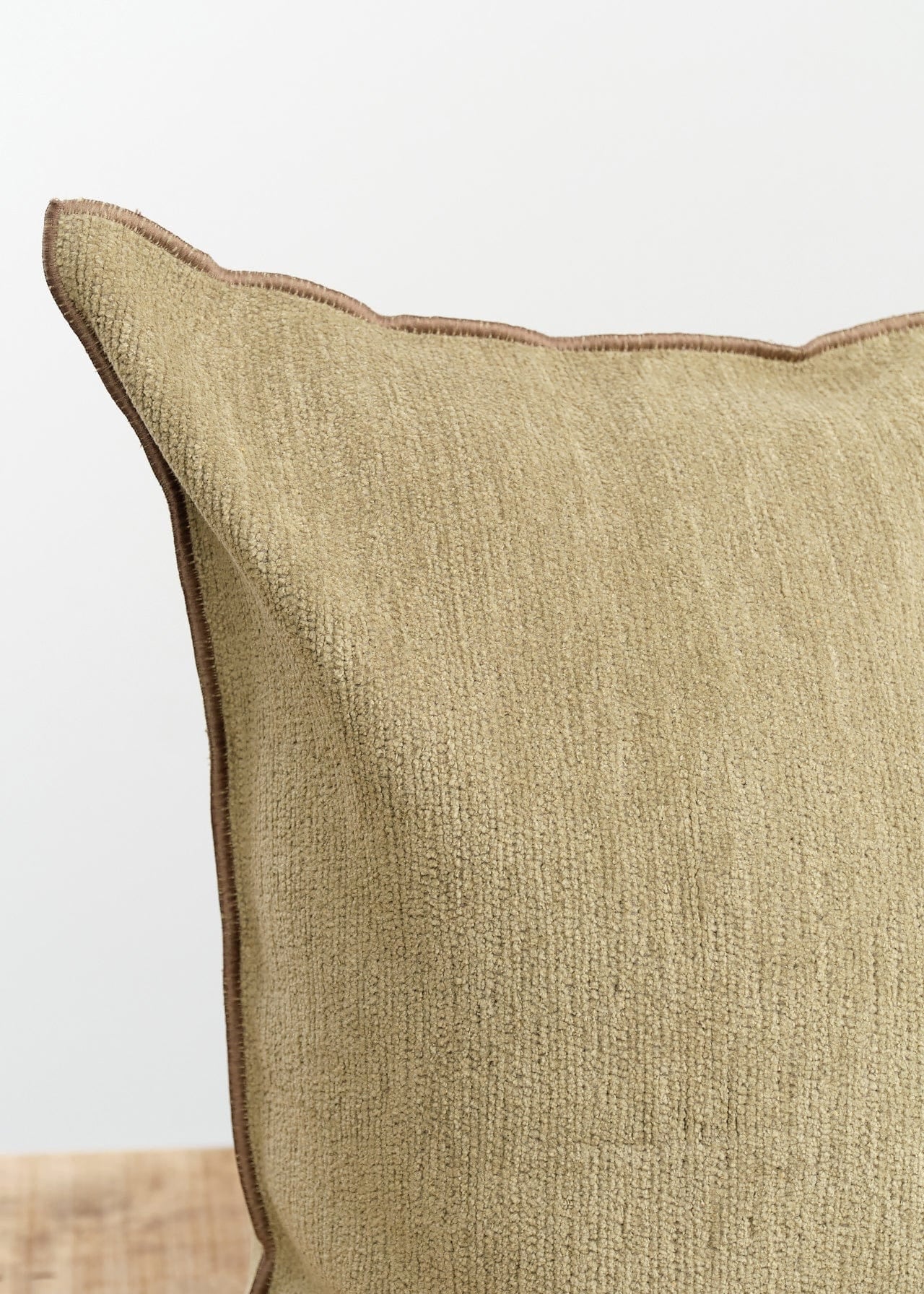 Maison De Vacances Home Pillows 26" X 26" Tufted Canvas Upcycled Cushion in Kaki Kaki / 26" X 26"