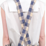 Maison De Vacances Home Kitchen Aprons Canvas Vintage Vichy Apron in Bleu de Delft Bleu de Delft / 35.5" X 31.5"
