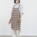 Maison De Vacances Home Kitchen Aprons Canvas Vintage Vichy Apron in Fusain Fusain / 35.5" X 31.5"