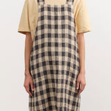 Maison De Vacances Home Kitchen Aprons Canvas Vintage Vichy Apron in Fusain Fusain / 35.5" X 31.5"