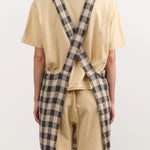 Maison De Vacances Home Kitchen Aprons Canvas Vintage Vichy Apron in Fusain Fusain / 35.5" X 31.5"