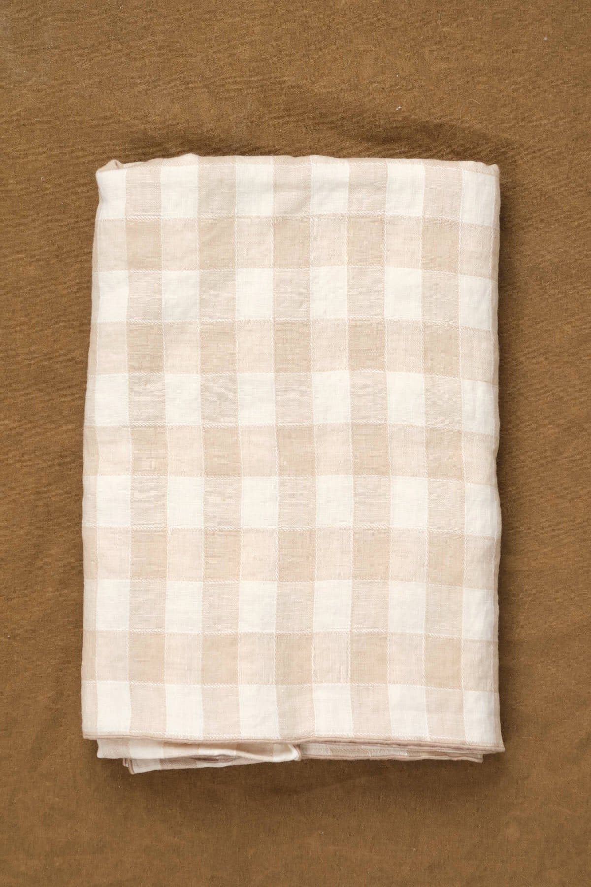 Maison De Vacances Home Tablecloths Canvas Vintage Vichy Tablecloth Creme / 170 X 240 cm