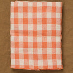 Stacked Large Canvas Vintage Vichy Tablecloth in Marmelade