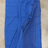 Crumpled Washed Linen Vice Versa Fringed Throw in Cobalt