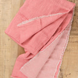 Maison De Vacances Home Throws Crumpled Washed Linen Vice Versa Fringed Throw in Pivoine Pivoine/Givre / 98.5" L X 55" W