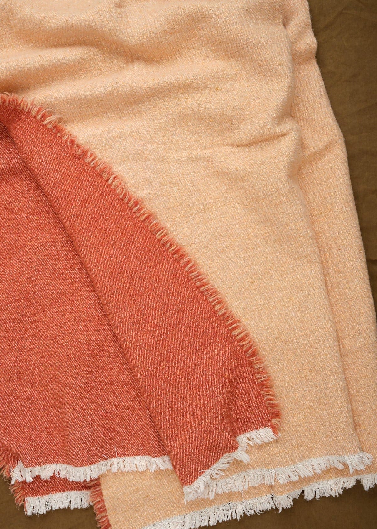 Maison De Vacances Home Throws Vice Versa Fringed Throw in Melon Hennè/Melon / 59" X 98"