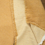 Ocre and Paille Washed Vice Versa Fringed Throw Blanket 