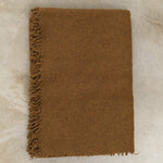 Maison De Vacances Home Throws Washed Virgin Wool Vice Versa Fringed Throw in Bronze Bronze / 98" L X 65" W