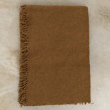Maison De Vacances Home Throws Washed Virgin Wool Vice Versa Fringed Throw in Bronze Bronze / 98" L X 65" W