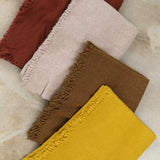 Maison De Vacances Home Throws Washed Virgin Wool Vice Versa Fringed Throw in Curry Curry / 98" L X 65" W