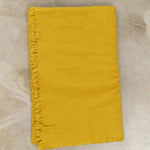 Maison De Vacances Home Throws Washed Virgin Wool Vice Versa Fringed Throw in Curry Curry / 98" L X 65" W