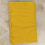 Maison De Vacances Home Throws Washed Virgin Wool Vice Versa Fringed Throw in Curry Curry / 98" L X 65" W