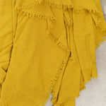 Maison De Vacances Home Throws Washed Virgin Wool Vice Versa Fringed Throw in Curry Curry / 98" L X 65" W