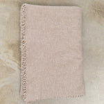 Maison De Vacances Home Throws Washed Virgin Wool Vice Versa Fringed Throw in Ecorce Ecorce / 98" L X 65" W