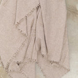 Maison De Vacances Home Throws Washed Virgin Wool Vice Versa Fringed Throw in Ecorce Ecorce / 98" L X 65" W