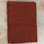 Maison De Vacances Home Throws Washed Virgin Wool Vice Versa Fringed Throw in Grenat Grenat / 98" L X 65" W